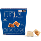 Display Bombom Chocolate Branco recheado com creme de Paçoca Cremosa - Zero Adição de Açúcares, Lactose e Glúten - Luckau - 18 unidades - 198g total