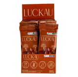 Display Barras Chocolate Ao Leite - Zero Adição de Açúcares, Lactose e Glúten - Luckau - 12 unidades de 20g - 240g total