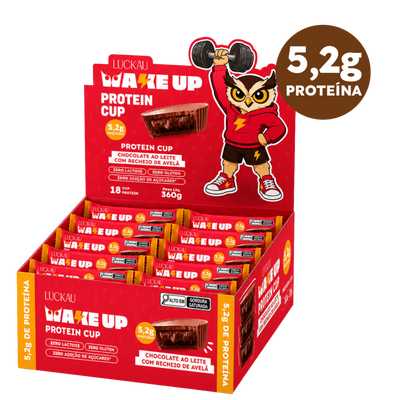 Protein Cup 25% Proteina - Chocolate ao Leite Proteico Recheado com Avelã Proteico - Zero Glúten, Lactose e Adição de Aç