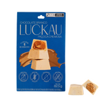 Pouch Bombom Chocolate Branco recheado com creme de Paçoca Cremosa - Zero Adição de Açúcares, Lactose e Glúten - Luckau - 165g (5 unidades)