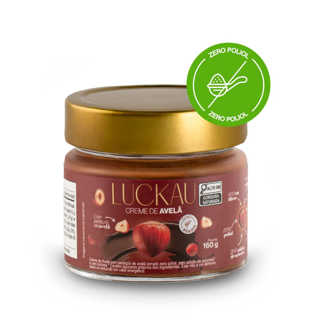 Creme de Avelã Zero Poliol com Pedaços de Avelã - Pote 160g
