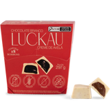 Display Bombom Chocolate Branco recheado com creme de Avelã - Zero Adição de Açúcares, Lactose e Glúten - Luckau - 18 unidades - 198g total