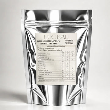Gotas de Chocolate 54% com Maltitol 1kg Luckau - Chocolate para Confeitaria