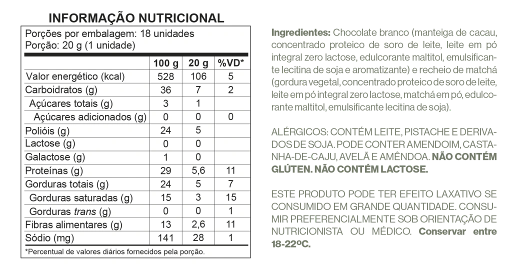 Protein Cup 25% Proteina - Chocolate Branco Proteico Recheado com Matcha Proteico - Zero Glúten, Lactose e Adição de Açú - imagem 6