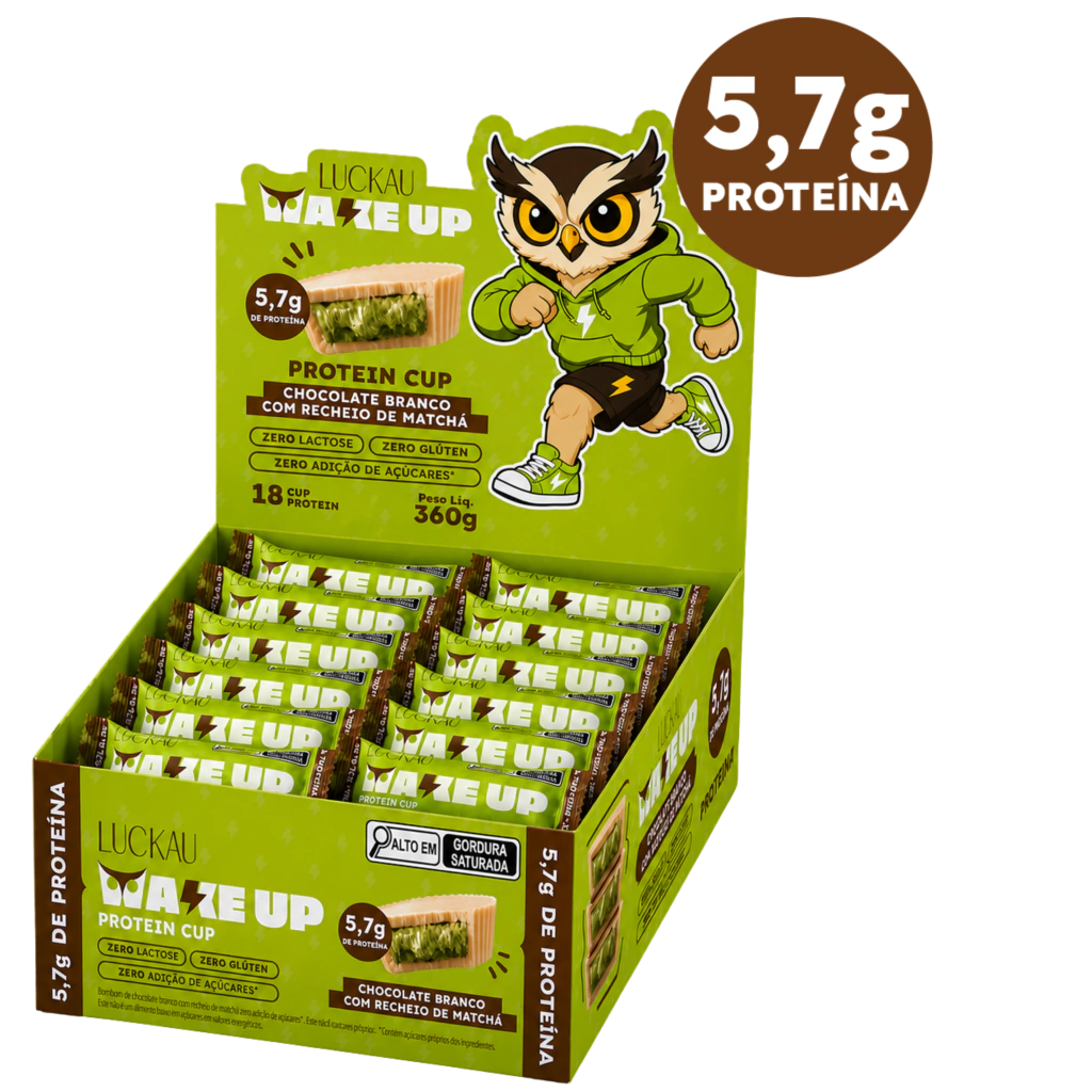 Protein Cup 25% Proteina - Chocolate Branco Proteico Recheado com Matcha Proteico - Zero Glúten, Lactose e Adição de Açú