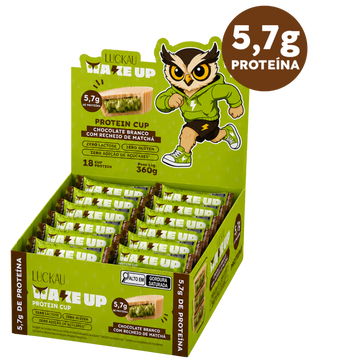 Protein Cup 25% Proteina - Chocolate Branco Proteico Recheado com Matcha Proteico - Zero Glúten, Lactose e Adição de Açú