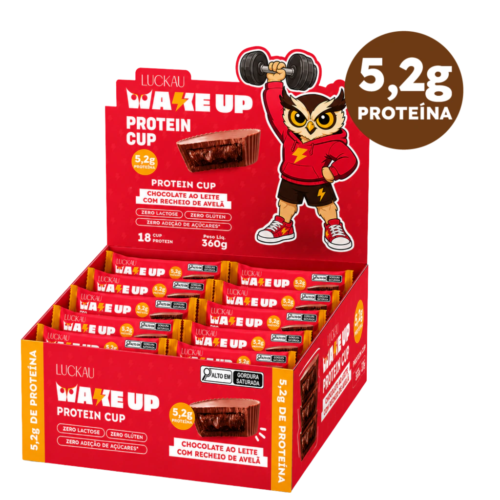 Protein Cup 25% Proteina - Chocolate ao Leite Proteico Recheado com Avelã Proteico - Zero Glúten, Lactose e Adição de Aç