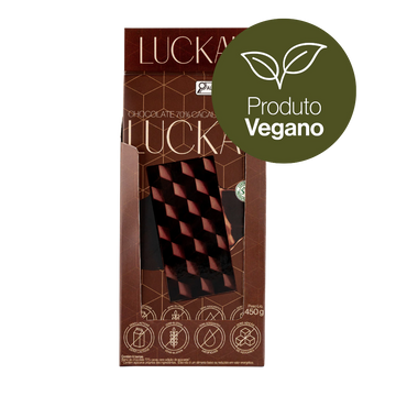 Display Barras Chocolate 70% - Zero Adição de Açúcares, Lactose e Glúten - Luckau - 6 unidades de 75g - 450g