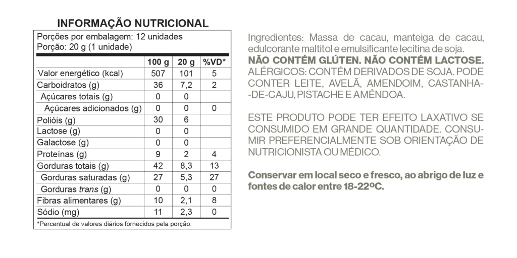 Display Barras Chocolate 70% Cacau Vegana - Zero Adição de Açúcares, Lactose e Glúten - Luckau - 12 unidades de 20g - 24 - imagem 5