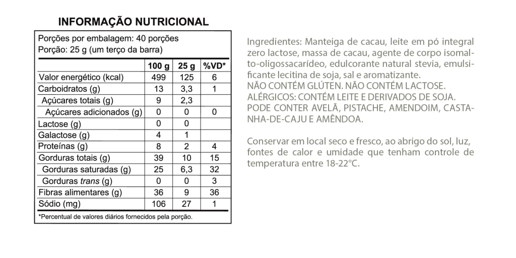 Barra Chocolate Ao Leite – Zero Poliol - 1,01kg - imagem 4