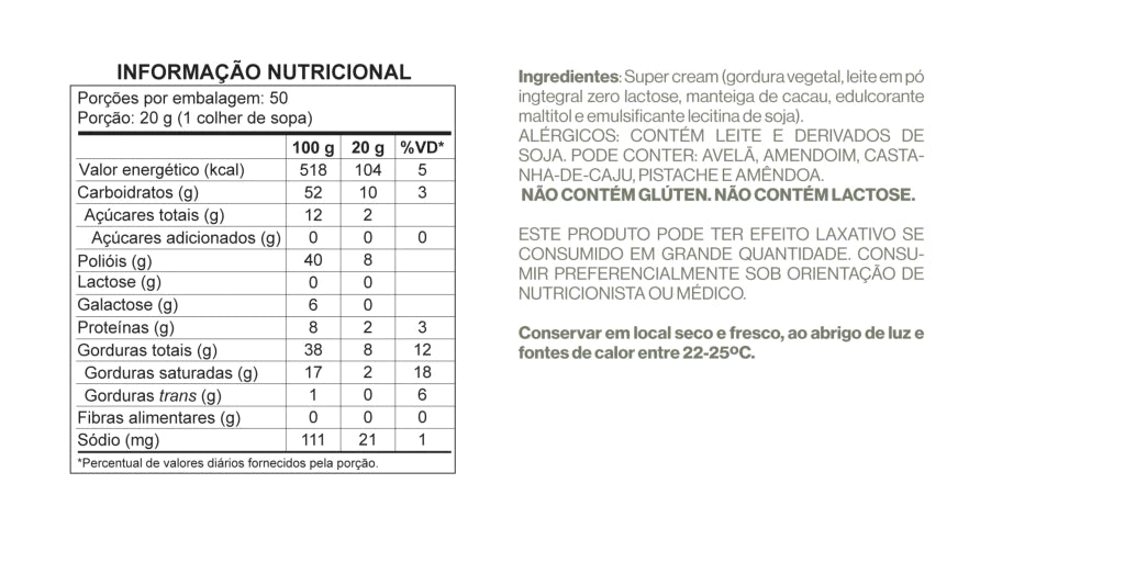 Creme Super Cream - 1,01 kg - Zero Adição de Açúcares, Zero Glúten, Zero Lactose - imagem 4