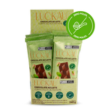 Display Barras Chocolate Ao Leite com pedaços de Pistache - Zero Adição de Açúcares, Lactose e Glúten - Luckau - 12 unid